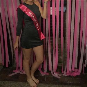 One shoulder suade grey mini dress